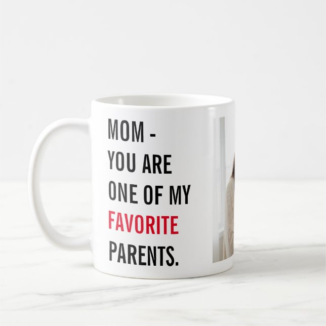 Mug Collage Photo Moderne & Cadeau Bonne Fête des Mère (Gauche)