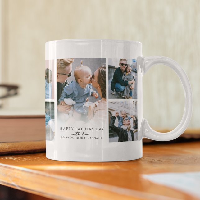 Mug Collage Photo Moderne Fête des Pères (Créateur téléchargé)