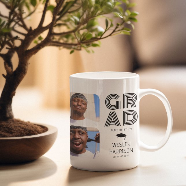 Mug Collage photo moderne GRAD 4x Diplômé (Créateur téléchargé)