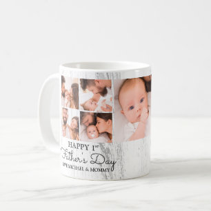 Mug Collage photo moderne mignonne Happy First Fête de
