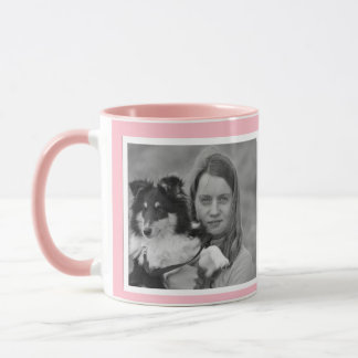 Mug Collage photo moderne personnalisé Pink 2