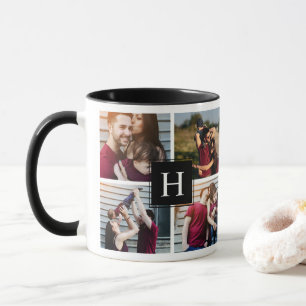 Mug Collage photo monogramme moderne