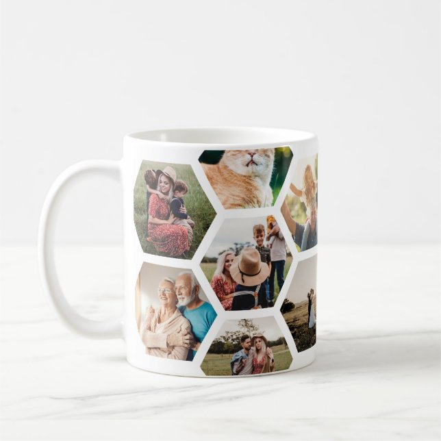 Mug Collage photo Motif Hexagon géométrique (Gauche)