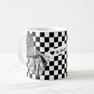 Mug Collage photo noir et blanc Nom de famille