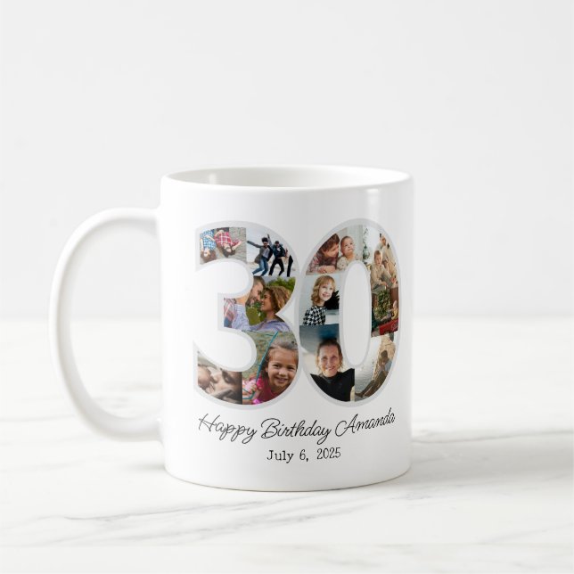 Mug Collage photo numéro 30 - 30e anniversaire (Gauche)