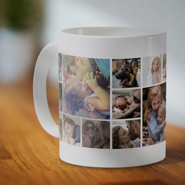 Mug Collage photo personnalisé de 19 Carrés (Créateur téléchargé)