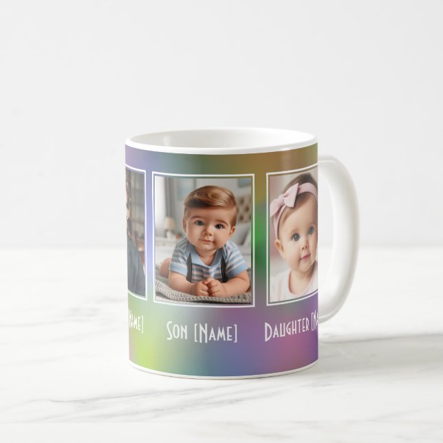 Mug Collage photo personnalisé de quatre familles Rain (Devant droit)