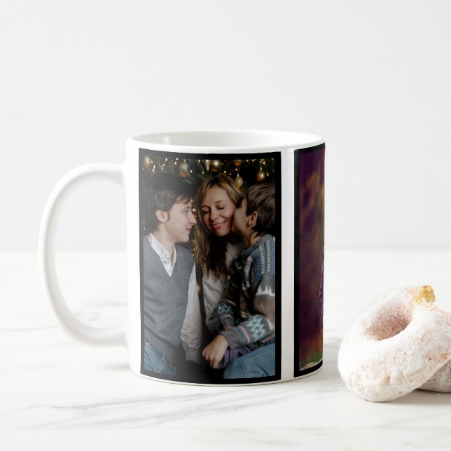 Mug Collage photo personnalisé Famille mignonne 2 (Avec donut)