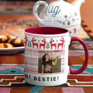 Mug Collage photo personnalisé Joyeux Noël Festive