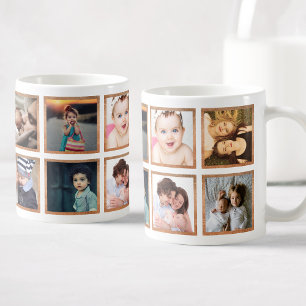 Mug Collage photo personnalisé Rose Gold tendance