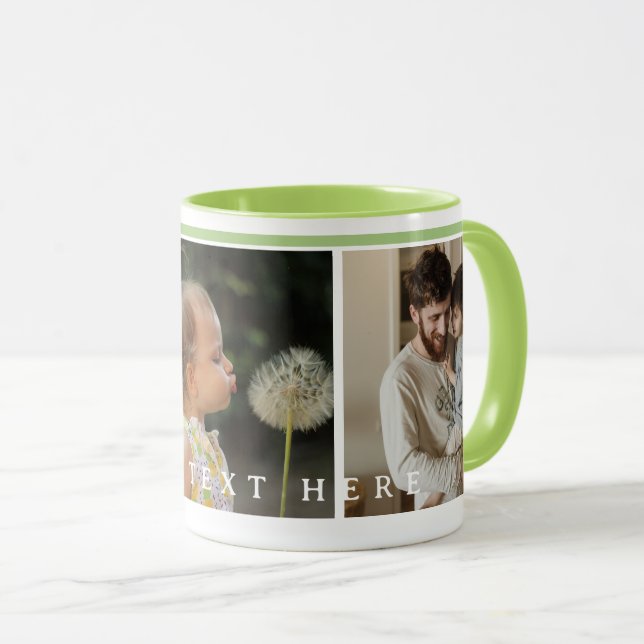 Mug Collage photo personnalisé Simple green (Devant droit)