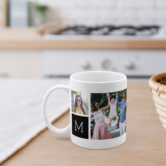Mug Collage photo simple cool et monogramme (Créateur téléchargé)