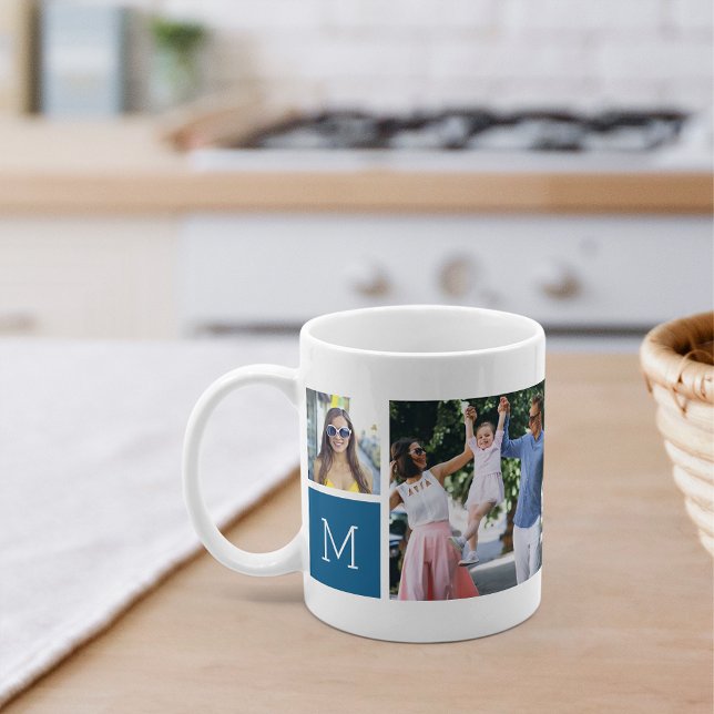 Mug Collage photo simple cool et monogramme (Créateur téléchargé)