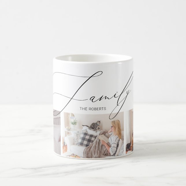 Mug Collage photo simple et chic | Famille (Centre)