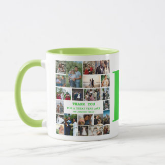 Mug Collage photo simple | Garde de monogrammes de fam