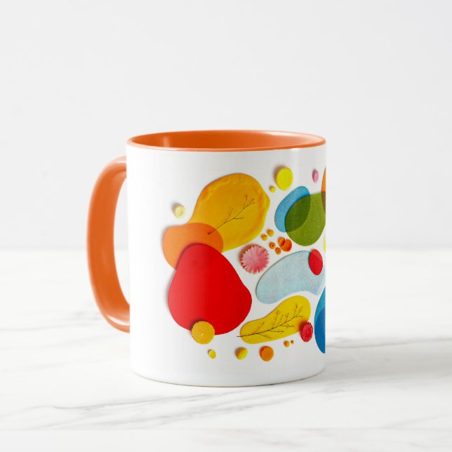 Mug Collage Pop Art de Formes Organiques Abstraites Vi (Devant gauche)
