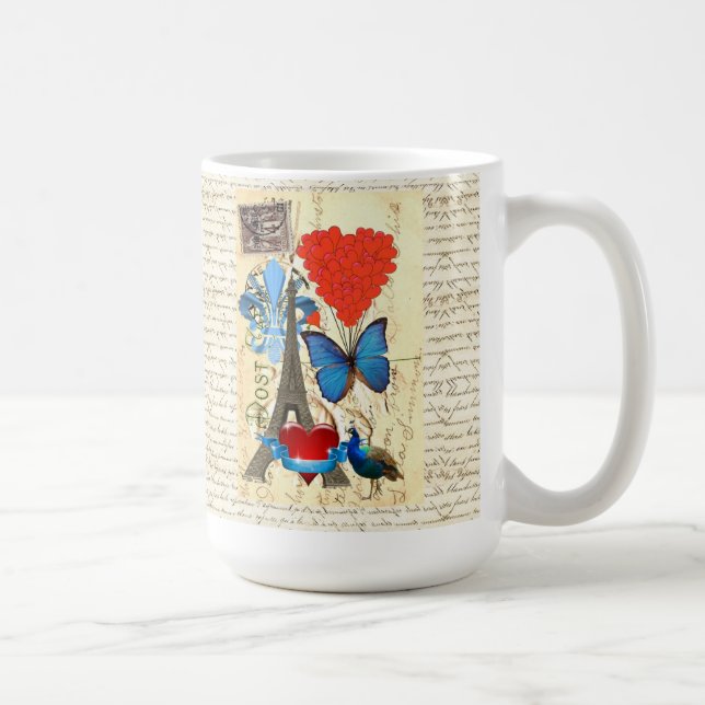 Mug Collage romantique de Paris (Droite)