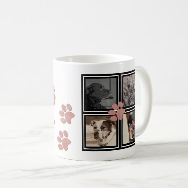 Mug Collage rose de photo d'animal familier des (Devant droit)