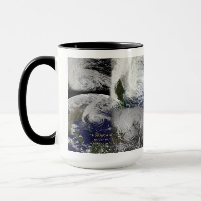 Mug Collage satellite Vue de l'ouragan Sandy (Gauche)
