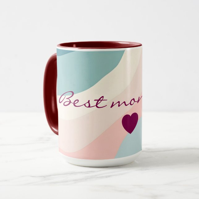 Mug Collection Abstrait Moderne Rose Pâle Menthe (Devant gauche)