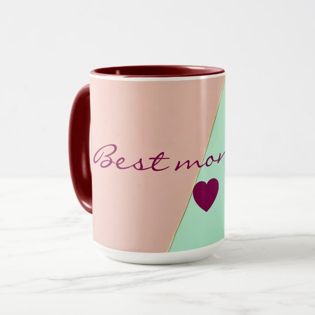 Mug Collection Abstraite Tendance Rose Blush Menthe (Devant gauche)