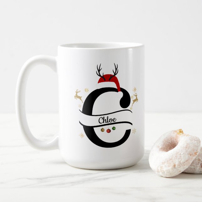 Mug Collection Alphabet de Noël – Lettre C Design (Avec donut)
