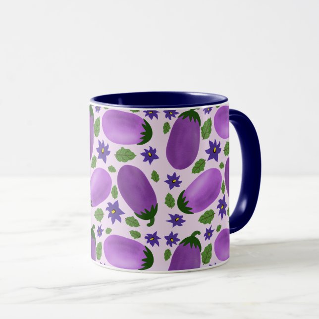Mug Collection Blush & Bloom Aubergine – Lilas Doux (Devant droit)