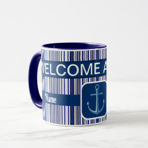 Mug Collection branchée Summer Navy Blue Boat Stripes