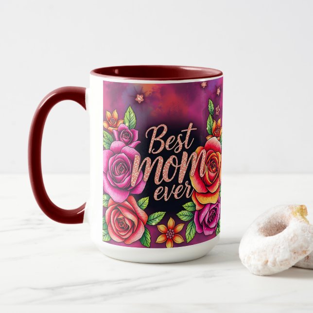 Mug Collection cadeau Floral Moderne (Avec donut)