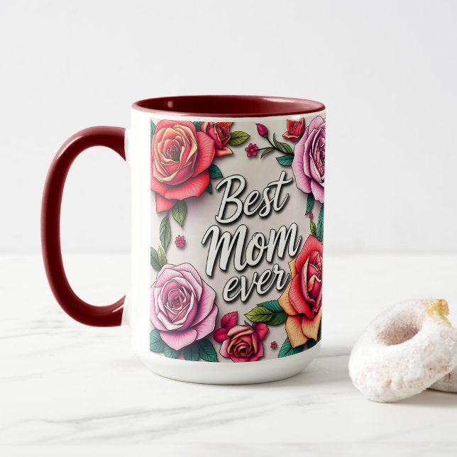 Mug Collection Cadeau Floral Moderne (Avec donut)