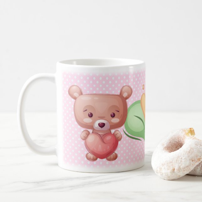 Mug Collection Coeur d'ours - Rose (Avec donut)