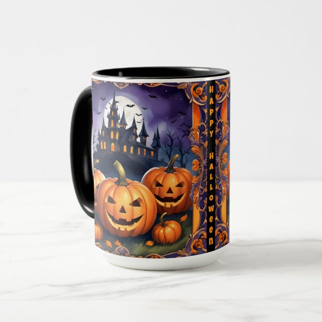 Mug Collection d'automne Citrouille Halloween moderne (Devant gauche)