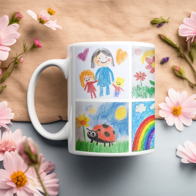 Mug Collection de dessins d'art pour enfants 4 (Start your day with a sip of creativity! Showcasing a vibrant collage of your child’s drawings!)