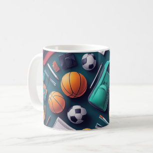 Mug collection de divers équipements sportifs