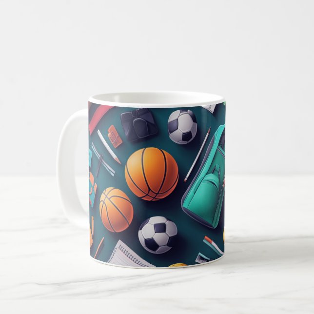 Mug collection de divers équipements sportifs (Devant gauche)