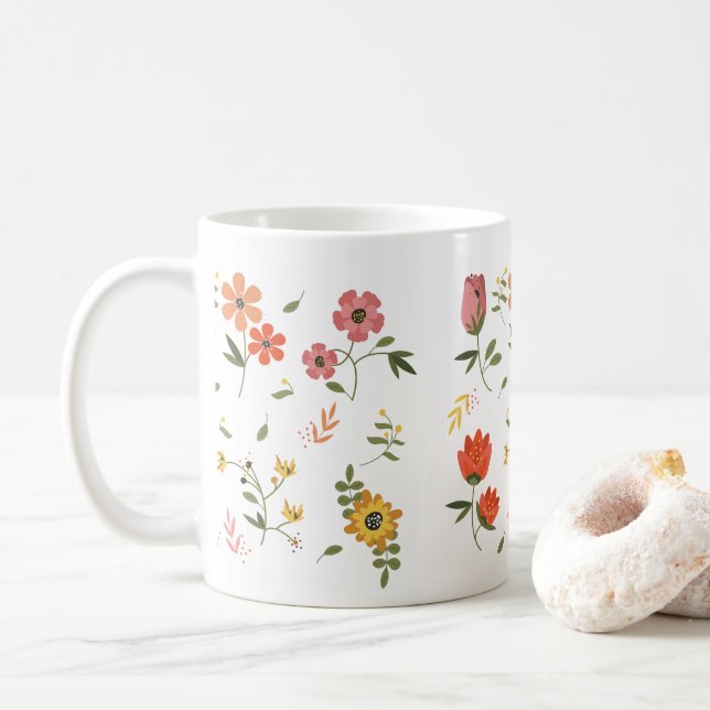 Mug collection de fleurs  (Avec donut)