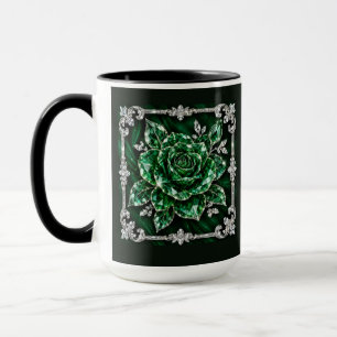 Mug collection de fleurs en cristal d'émeraude royale