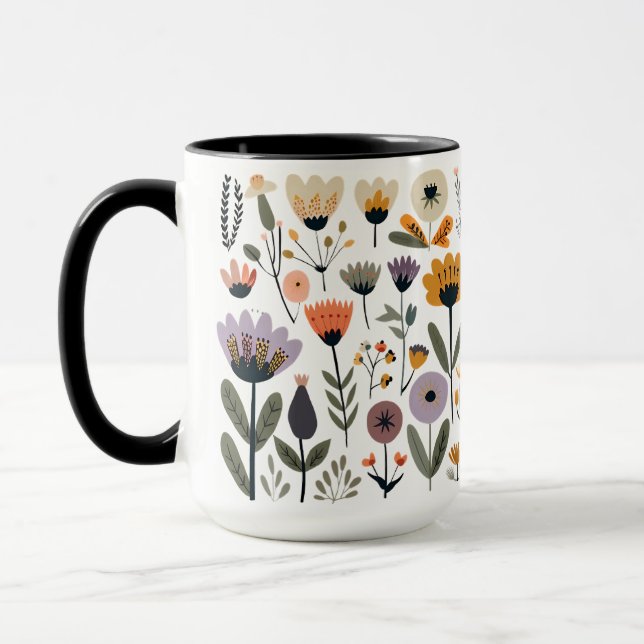 Mug Collection de fleurs vectorielles (Gauche)