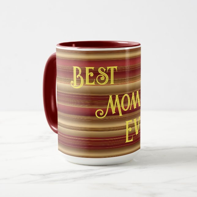 Mug Collection de Linge de Luxe Or Bourgogne moderne (Devant gauche)