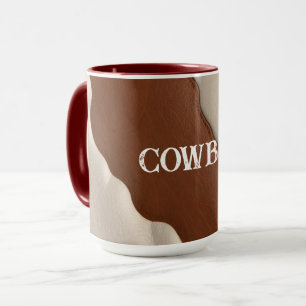 Mug Collection de luxe élégant en cuir de vache faux p