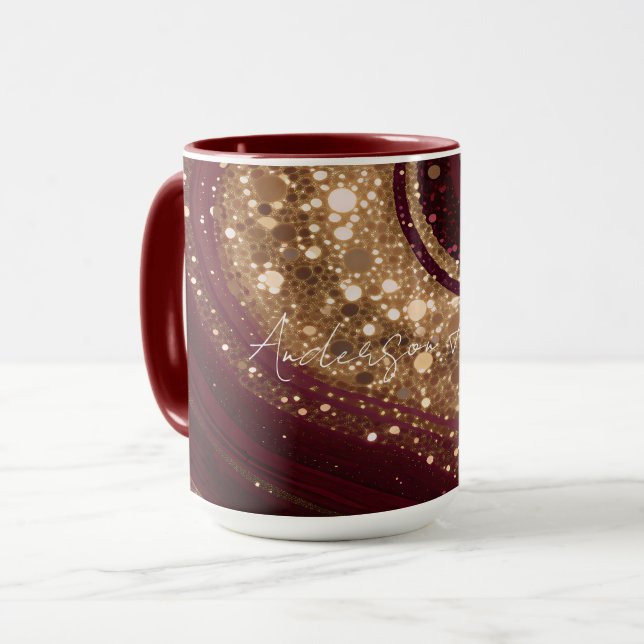 Mug Collection de luxe populaire or bordeaux (Devant gauche)
