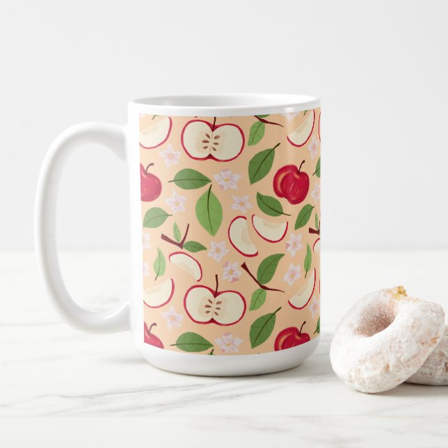 Mug Collection de Motifs de paniers de fruits - Pommes (Avec donut)