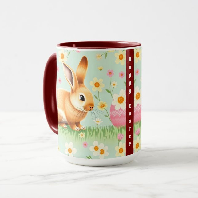 Mug Collection de Pâques de lapin de vacances moderne (Devant gauche)