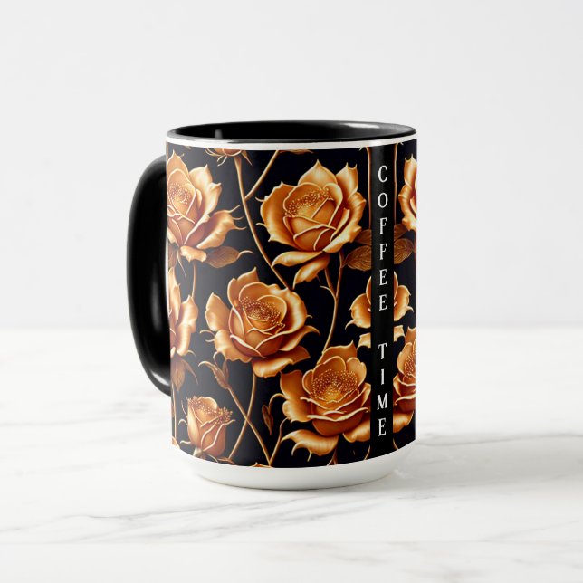Mug Collection de Roses de luxe branché Boho Gold (Devant gauche)