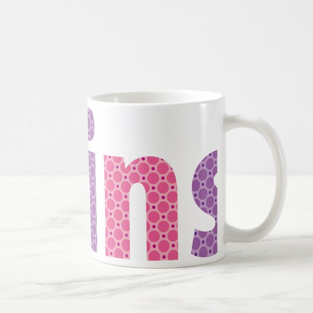 Mug COLLECTION DE VINS - filles {violet + rose} (Droite)