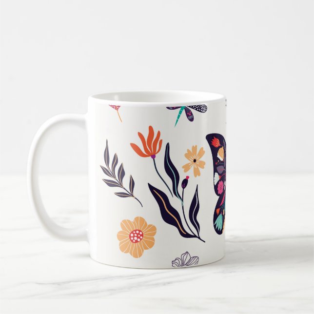 Mug Collection d'éléments d'été du printemps à la main (Gauche)