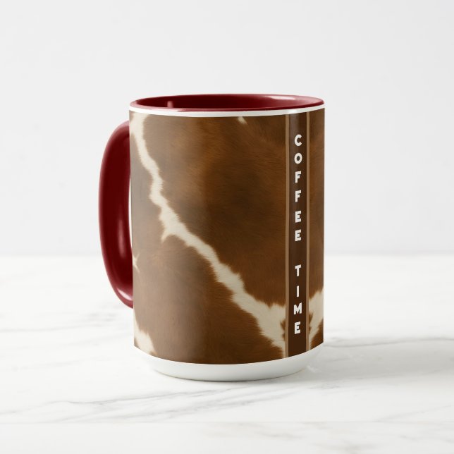 Mug Collection en cuir moderne Elégante Vache Faux (Devant gauche)