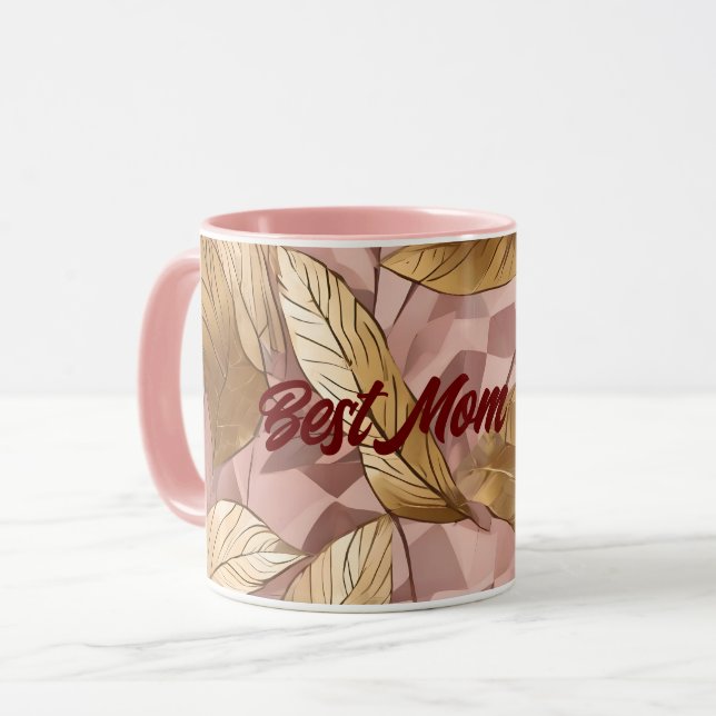 Mug Collection Feuille tendance de Boho Rose Rose rose (Devant gauche)