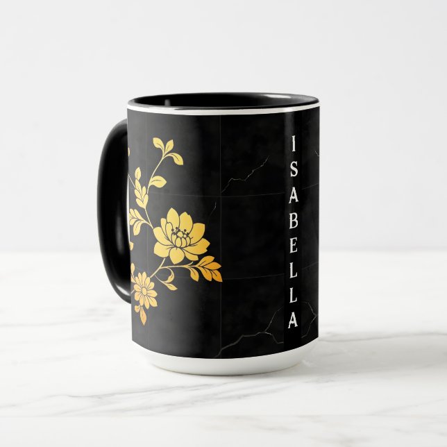Mug Collection florale tendance luxe élégant (Devant gauche)