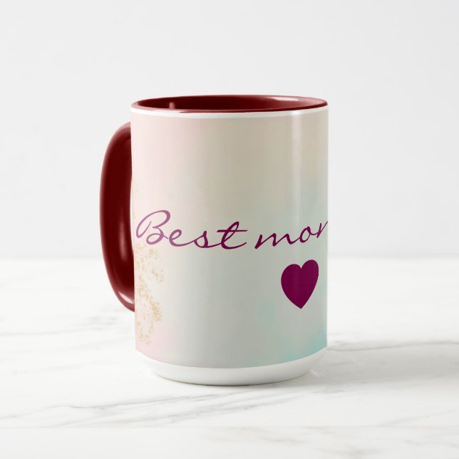 Mug Collection Luxe Moderne Or Rose Pâle Menthe Douce (Devant gauche)